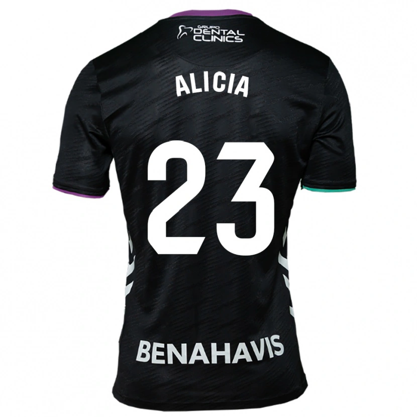 Danxen Kinder Alicia Martínez Quiles #23 Schwarz Lila Grün Auswärtstrikot Trikot 2025/26 T-Shirt Österreich