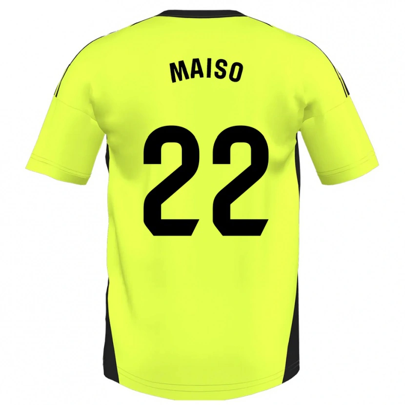 Danxen Kinder Álvaro Maiso #22 Fluoreszierendes Gelb Auswärtstrikot Trikot 2025/26 T-Shirt Österreich