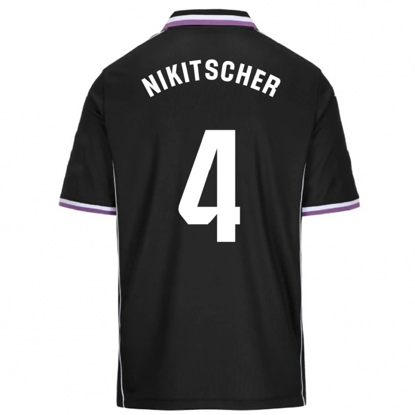Danxen Kinder Tamás Nikitscher #4 Lila Schwarz Auswärtstrikot Trikot 2025/26 T-Shirt Österreich