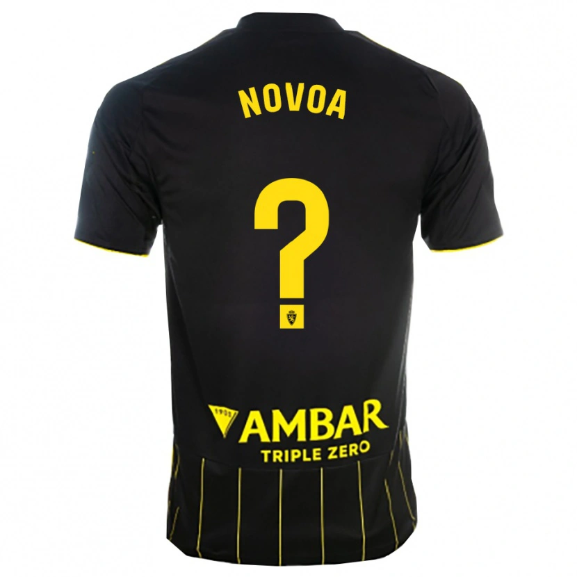 Danxen Kinder Andrei Novoa #0 Schwarz Gelb Auswärtstrikot Trikot 2025/26 T-Shirt Österreich