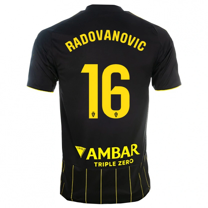 Danxen Kinder Aleksandar Radovanovic #16 Schwarz Gelb Auswärtstrikot Trikot 2025/26 T-Shirt Österreich