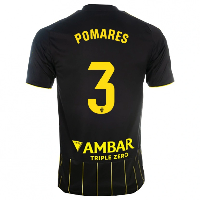 Danxen Kinder Carlos Pomares #3 Schwarz Gelb Auswärtstrikot Trikot 2025/26 T-Shirt Österreich