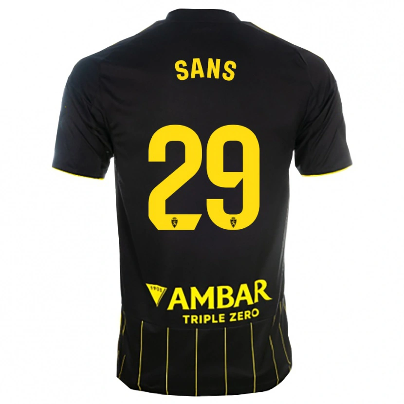 Danxen Kinder Pau Sans #29 Schwarz Gelb Auswärtstrikot Trikot 2025/26 T-Shirt Österreich