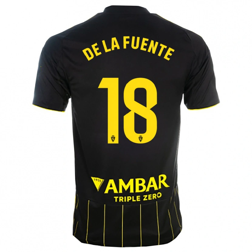 Danxen Kinder Paulino De La Fuente #18 Schwarz Gelb Auswärtstrikot Trikot 2025/26 T-Shirt Österreich
