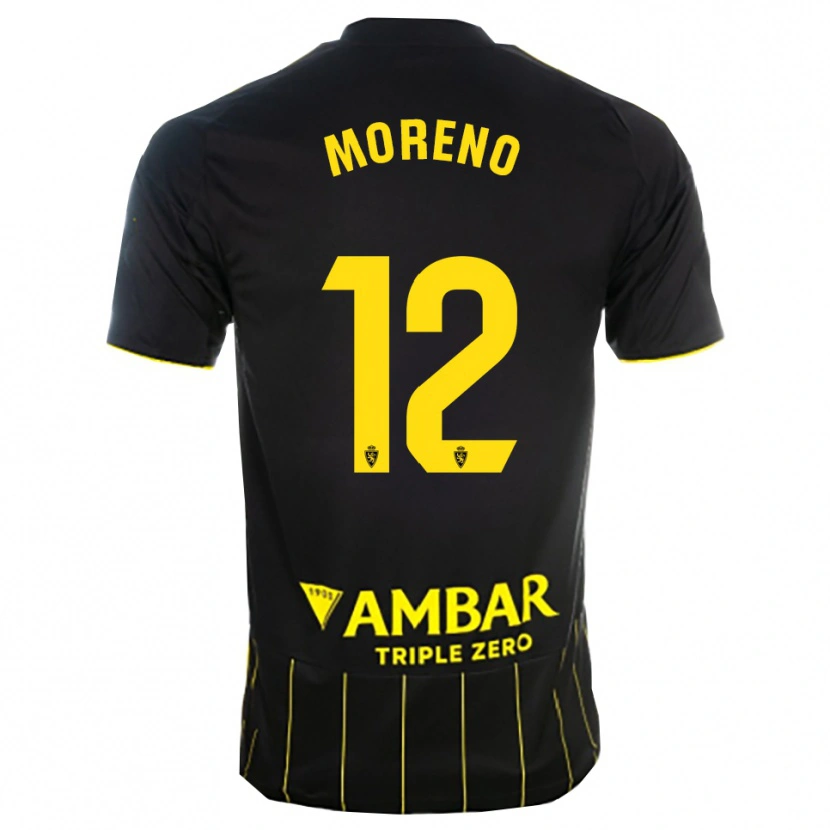 Danxen Kinder Eloy Moreno #12 Schwarz Gelb Auswärtstrikot Trikot 2025/26 T-Shirt Österreich