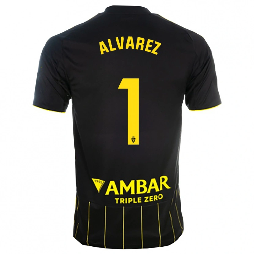 Danxen Kinder Cristian Álvarez #1 Schwarz Gelb Auswärtstrikot Trikot 2025/26 T-Shirt Österreich