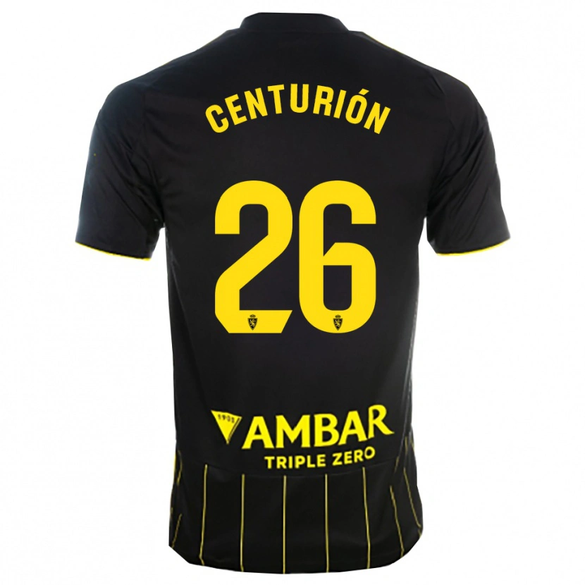 Danxen Kinder Pablo Centurión #26 Schwarz Gelb Auswärtstrikot Trikot 2025/26 T-Shirt Österreich