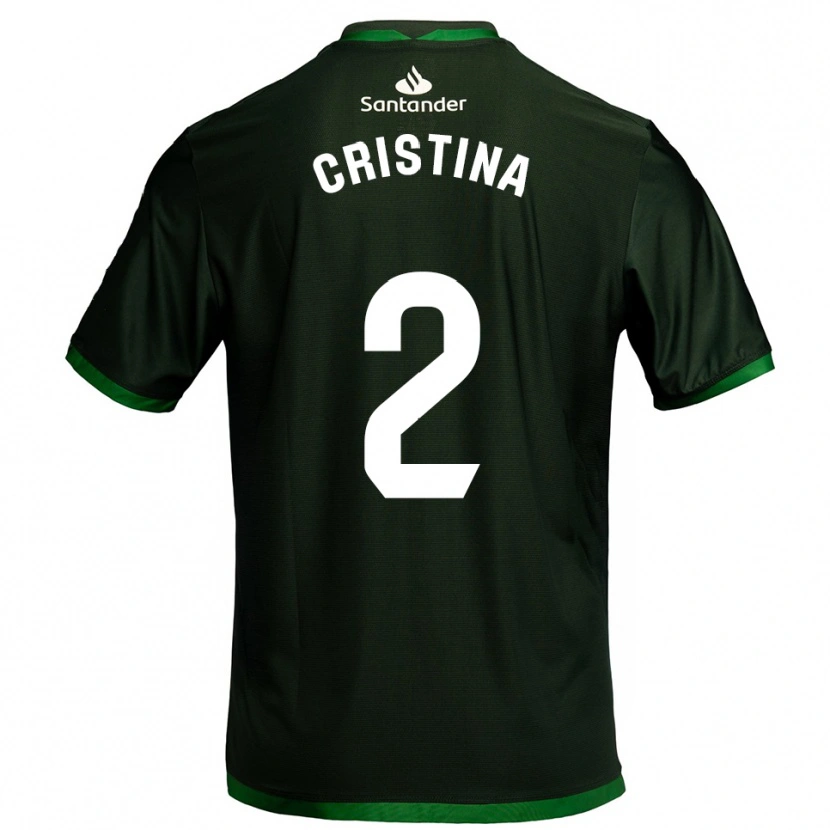 Danxen Kinder Cristina Muñoz García #2 Dunkelgrün Auswärtstrikot Trikot 2025/26 T-Shirt Österreich