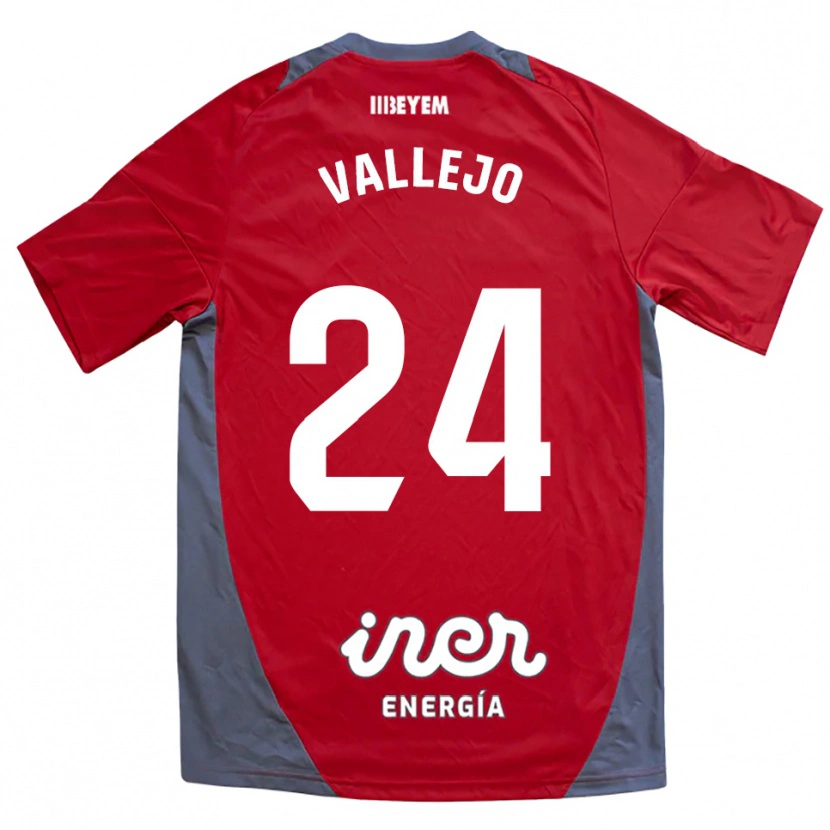 Danxen Kinder Jesús Vallejo #24 Rot Grau Auswärtstrikot Trikot 2025/26 T-Shirt Österreich