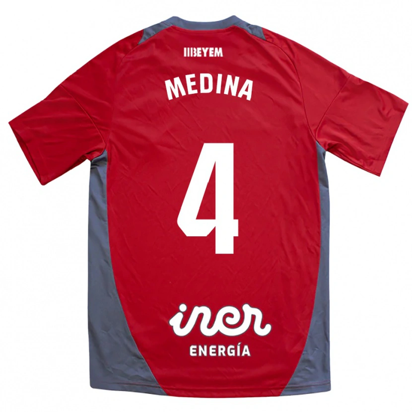 Danxen Kinder Agus Medina #4 Rot Grau Auswärtstrikot Trikot 2025/26 T-Shirt Österreich