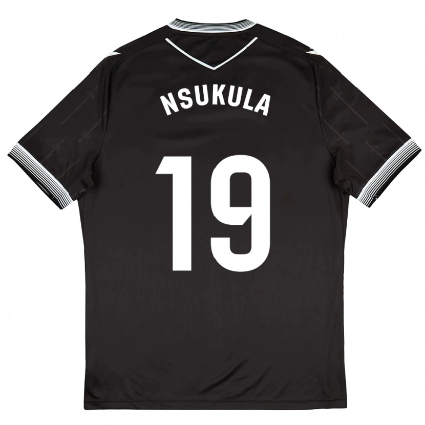 Danxen Kinder Georges Nsukula #19 Schwarz Weiß Auswärtstrikot Trikot 2025/26 T-Shirt Österreich