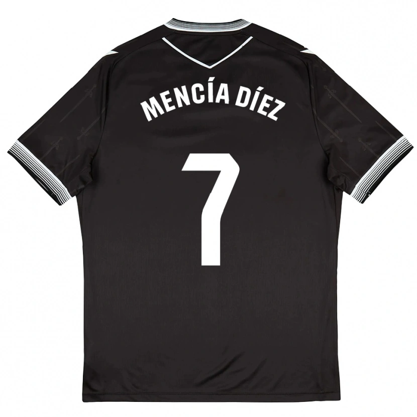 Danxen Kinder Mencía Díez #7 Schwarz Weiß Auswärtstrikot Trikot 2025/26 T-Shirt Österreich