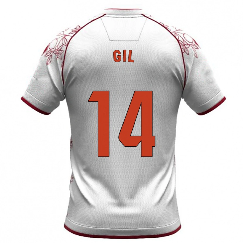 Danxen Kinder Óscar Gil #14 Weiß Burgunderrot Auswärtstrikot Trikot 2025/26 T-Shirt Österreich