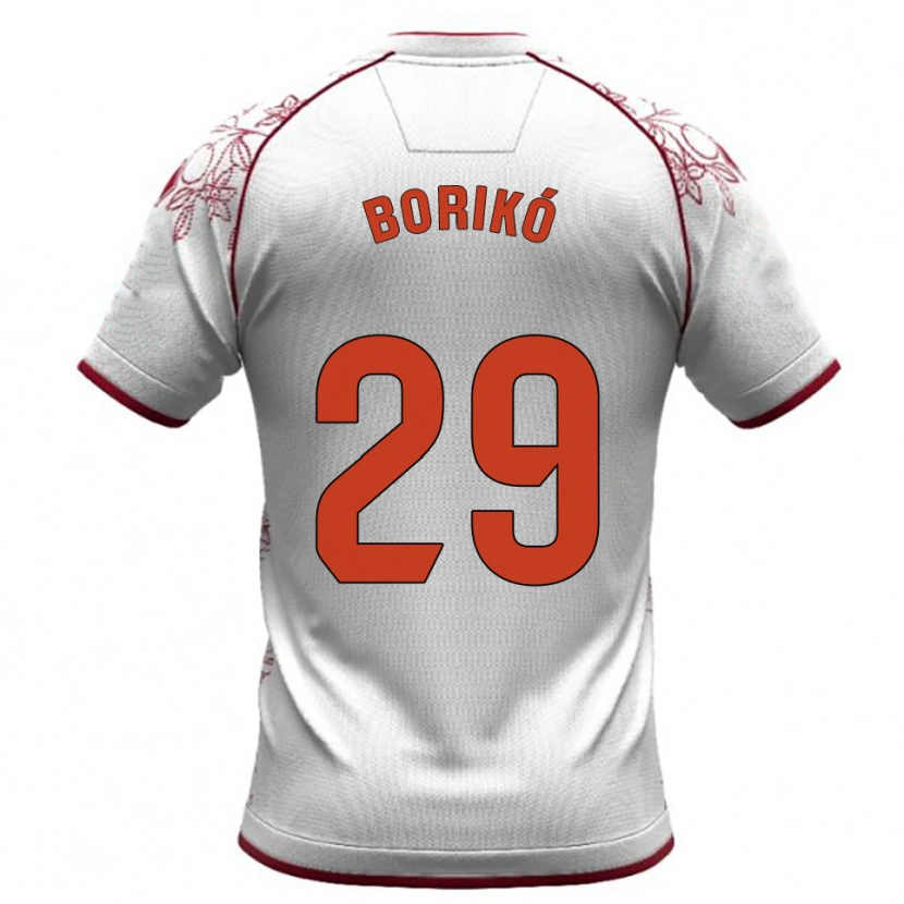 Danxen Kinder Santi Borikó #29 Weiß Burgunderrot Auswärtstrikot Trikot 2025/26 T-Shirt Österreich
