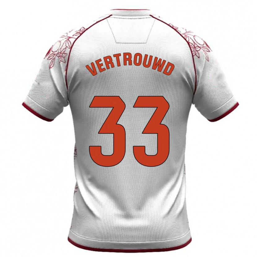 Danxen Kinder Jozhua Vertrouwd #33 Weiß Burgunderrot Auswärtstrikot Trikot 2025/26 T-Shirt Österreich
