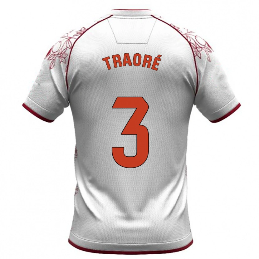 Danxen Kinder Mamadou Traoré #3 Weiß Burgunderrot Auswärtstrikot Trikot 2025/26 T-Shirt Österreich