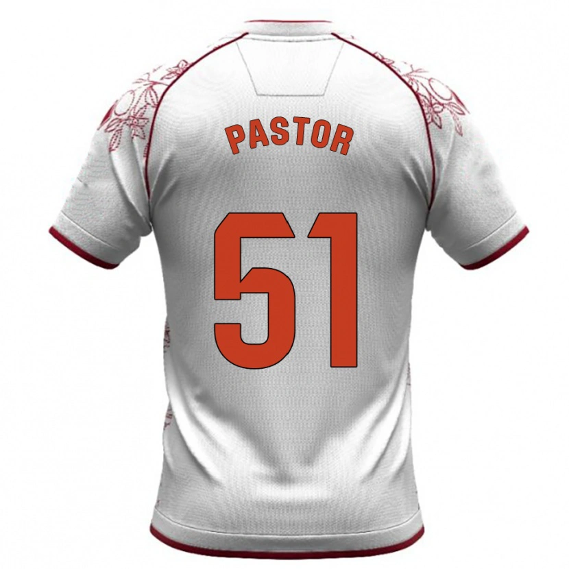 Danxen Kinder Gonzalo Pastor #51 Weiß Burgunderrot Auswärtstrikot Trikot 2025/26 T-Shirt Österreich