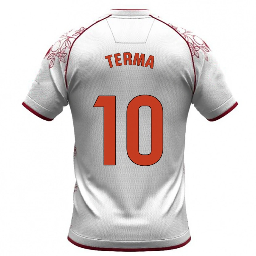 Danxen Kinder Guillem Terma #10 Weiß Burgunderrot Auswärtstrikot Trikot 2025/26 T-Shirt Österreich