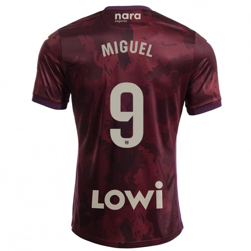 Danxen Kinder Miguel De La Fuente #9 Burgunderrot Weiß Auswärtstrikot Trikot 2025/26 T-Shirt Österreich
