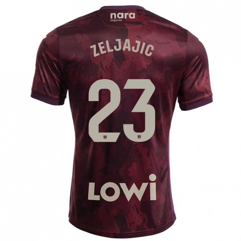 Danxen Kinder Stanislav Zeljajic #23 Burgunderrot Weiß Auswärtstrikot Trikot 2025/26 T-Shirt Österreich