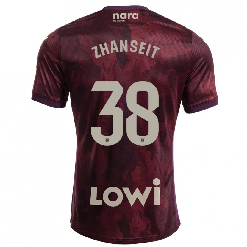 Danxen Kinder Sultan Zhanseit #38 Burgunderrot Weiß Auswärtstrikot Trikot 2025/26 T-Shirt Österreich
