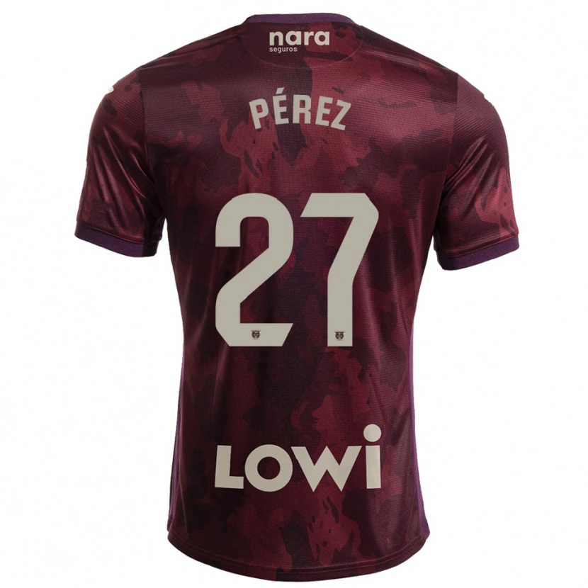 Danxen Kinder Noé Pérez #27 Burgunderrot Weiß Auswärtstrikot Trikot 2025/26 T-Shirt Österreich