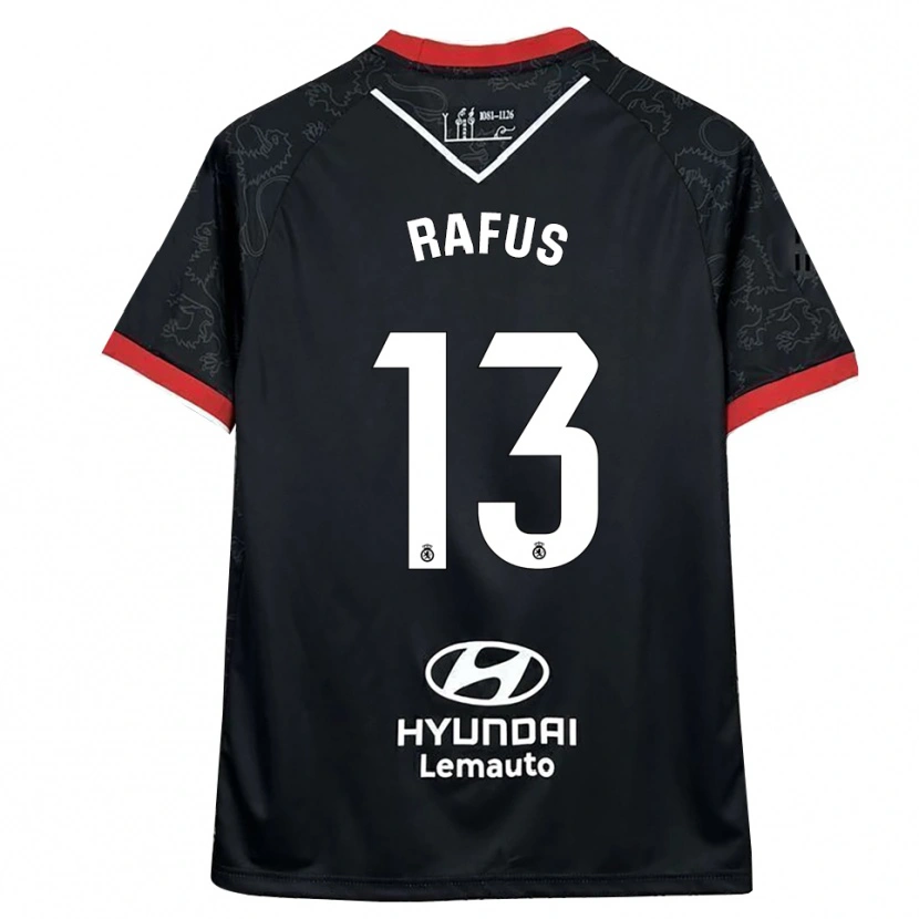 Danxen Kinder Arnau Rafús #13 Schwarz Rot Auswärtstrikot Trikot 2025/26 T-Shirt Österreich