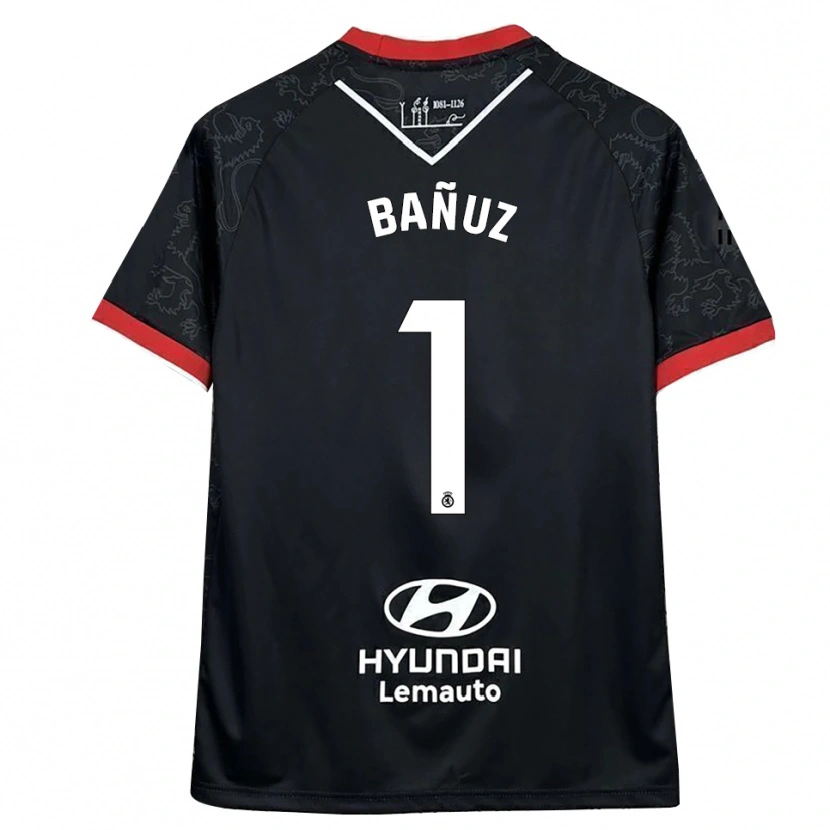Danxen Kinder Miguel Bañuz #1 Schwarz Rot Auswärtstrikot Trikot 2025/26 T-Shirt Österreich