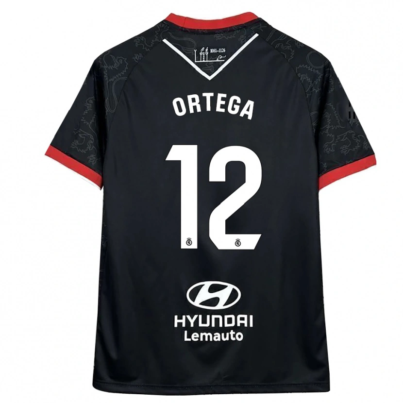 Danxen Kinder Guzmán Ortega #12 Schwarz Rot Auswärtstrikot Trikot 2025/26 T-Shirt Österreich
