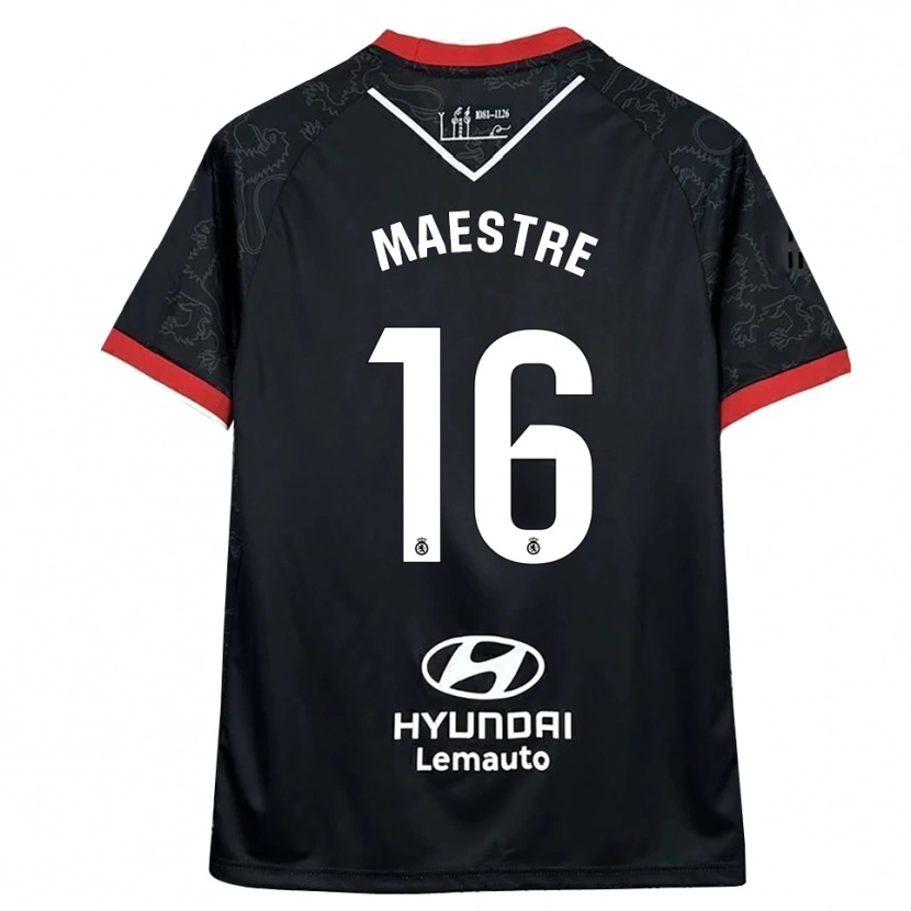 Danxen Kinder Sergi Maestre #16 Schwarz Rot Auswärtstrikot Trikot 2025/26 T-Shirt Österreich