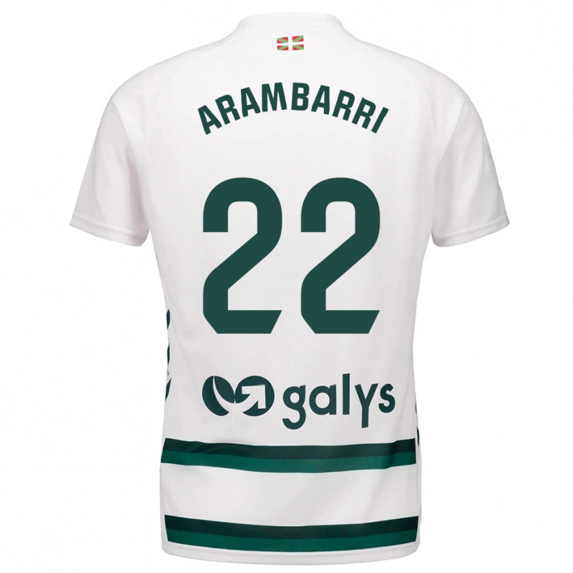 Danxen Kinder Aritz Arambarri #22 Weiß Grün Auswärtstrikot Trikot 2025/26 T-Shirt Österreich