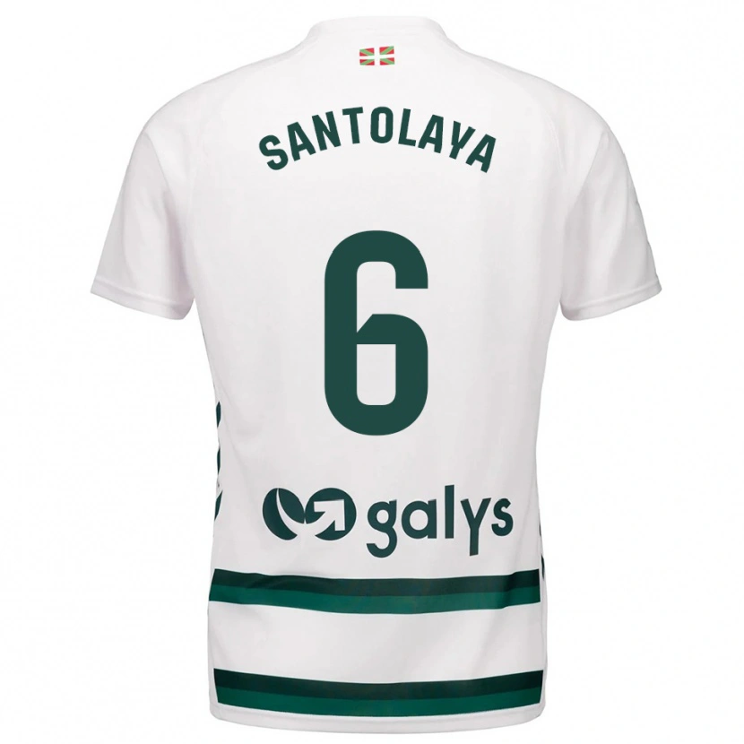 Danxen Kinder Asier Santolaya #6 Weiß Grün Auswärtstrikot Trikot 2025/26 T-Shirt Österreich