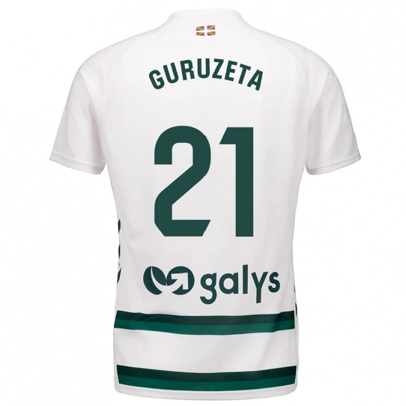 Danxen Kinder Jon Guruzeta #21 Weiß Grün Auswärtstrikot Trikot 2025/26 T-Shirt Österreich
