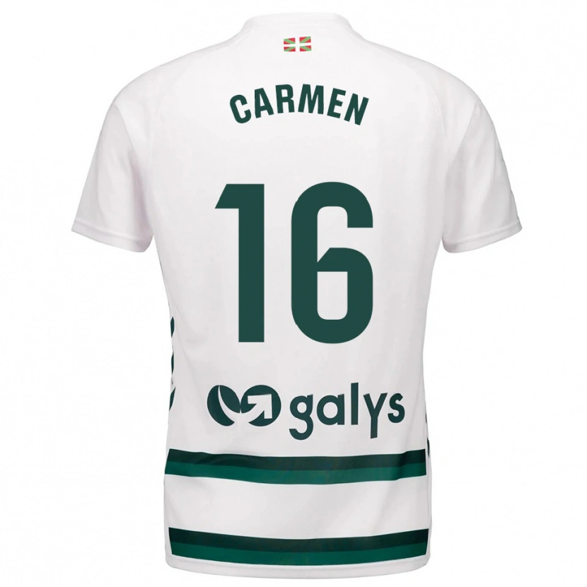 Danxen Kinder Carmen Álvarez Sánchez #16 Weiß Grün Auswärtstrikot Trikot 2025/26 T-Shirt Österreich
