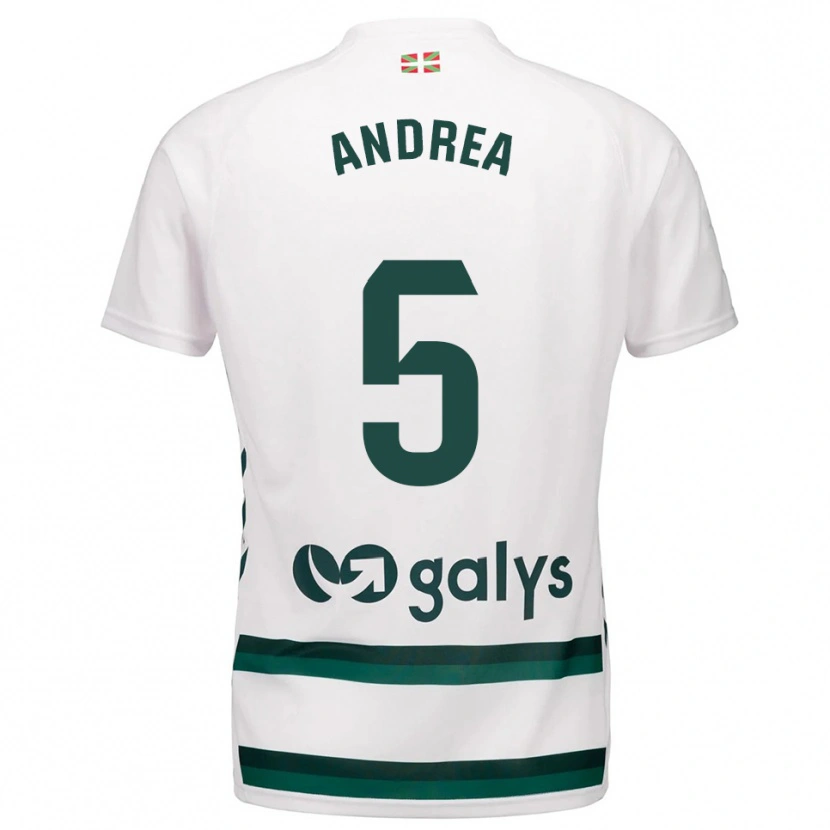 Danxen Kinder Andrea Sierra Larrauri #5 Weiß Grün Auswärtstrikot Trikot 2025/26 T-Shirt Österreich