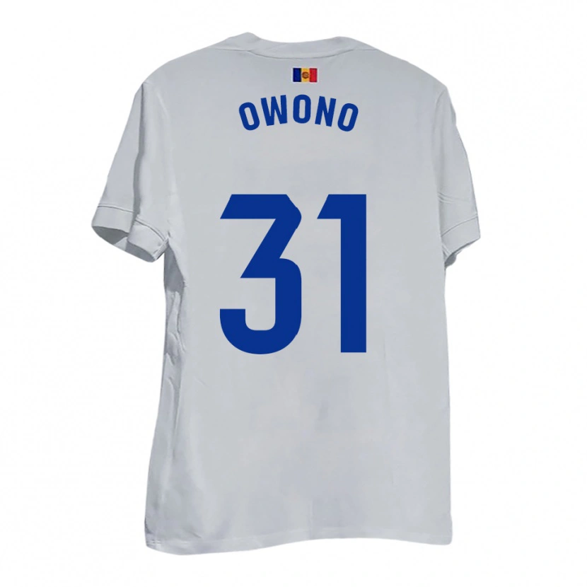 Danxen Kinder Jesús Owono #31 Weiß Blau Gelb Auswärtstrikot Trikot 2025/26 T-Shirt Österreich