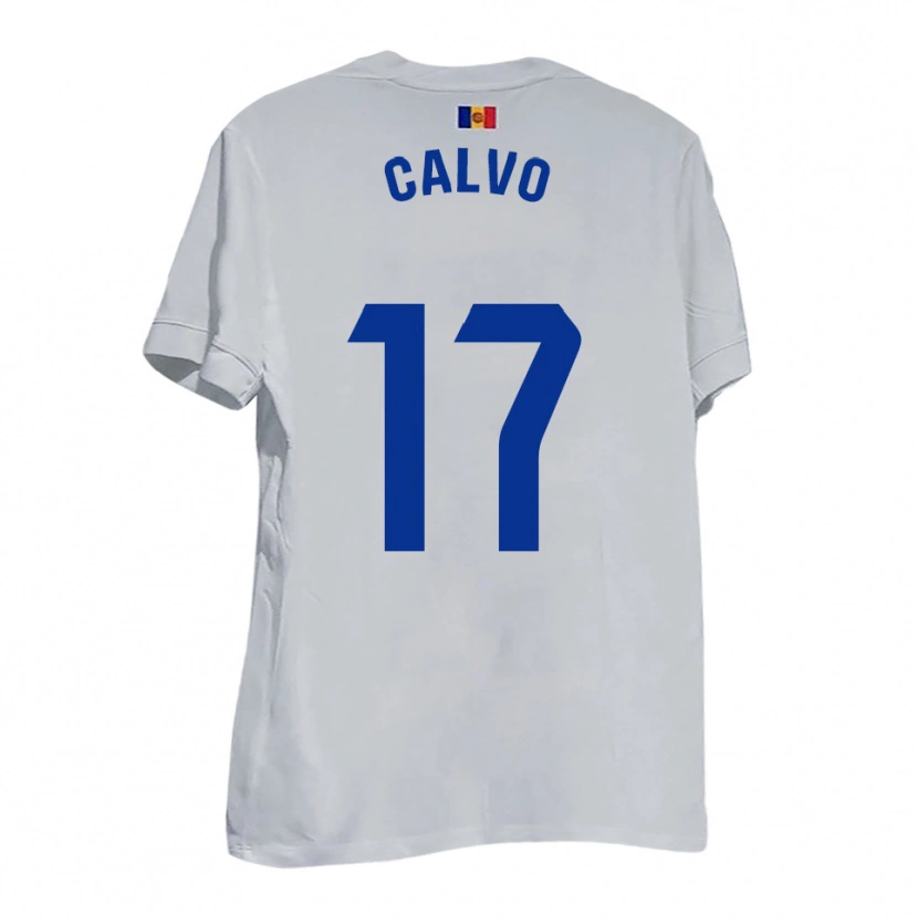 Danxen Kinder Álex Calvo #17 Weiß Blau Gelb Auswärtstrikot Trikot 2025/26 T-Shirt Österreich