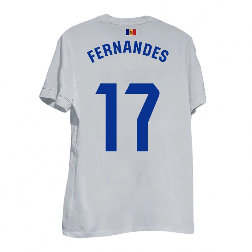 Danxen Kinder Saúl Fernandes #17 Weiß Blau Gelb Auswärtstrikot Trikot 2025/26 T-Shirt Österreich