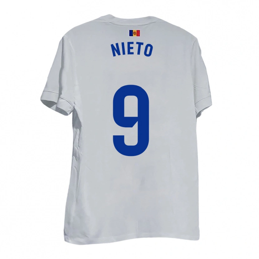 Danxen Kinder Manu Nieto #9 Weiß Blau Gelb Auswärtstrikot Trikot 2025/26 T-Shirt Österreich