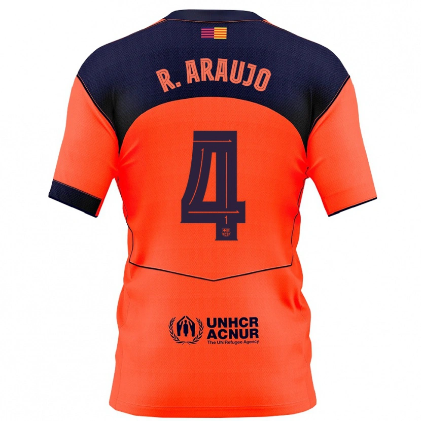 Danxen Kinder Ronald Araujo #4 Orange Marine Ausweichtrikot Trikot 2025/26 T-Shirt Österreich