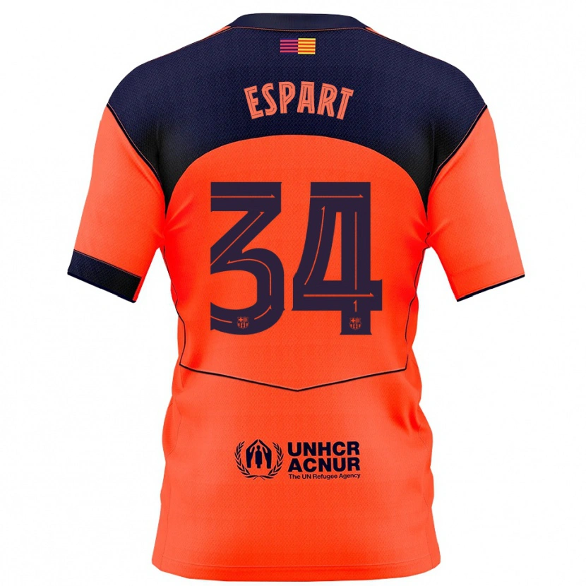 Danxen Kinder Xavi Espart #34 Orange Marine Ausweichtrikot Trikot 2025/26 T-Shirt Österreich