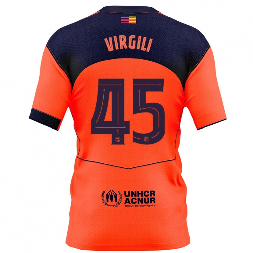 Danxen Kinder Jan Virgili #45 Orange Marine Ausweichtrikot Trikot 2025/26 T-Shirt Österreich