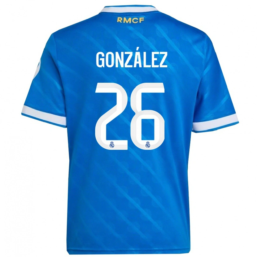 Danxen Kinder Fran González #26 Blau Weiß Ausweichtrikot Trikot 2025/26 T-Shirt Österreich