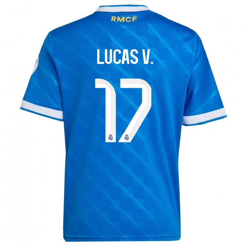 Danxen Kinder Lucas Vazquez #17 Blau Weiß Ausweichtrikot Trikot 2025/26 T-Shirt Österreich