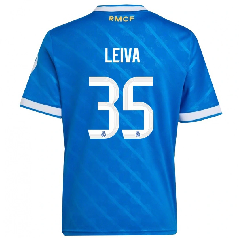 Danxen Kinder Álvaro Leiva #35 Blau Weiß Ausweichtrikot Trikot 2025/26 T-Shirt Österreich