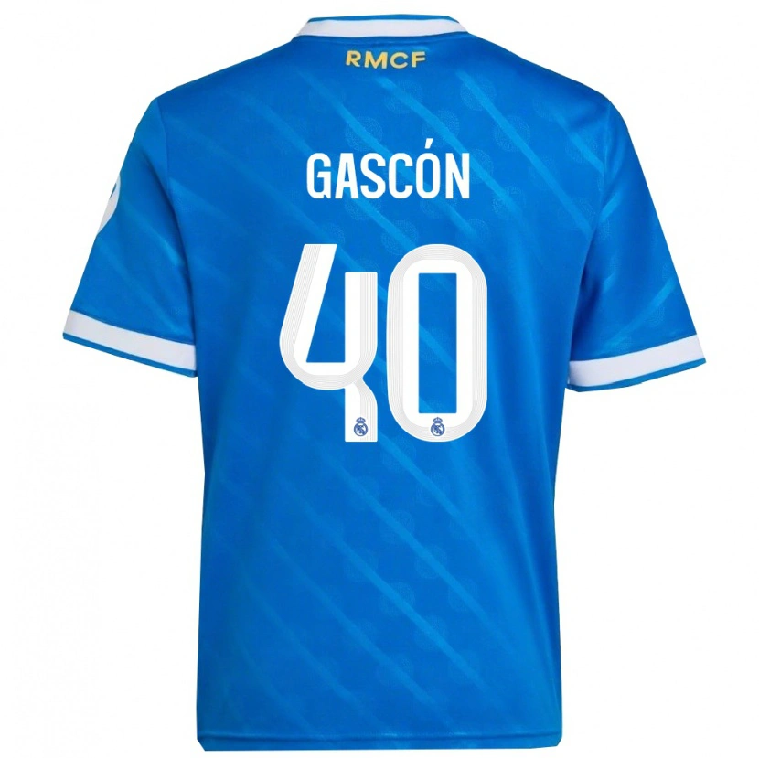 Danxen Kinder Ignacio Gascón #40 Blau Weiß Ausweichtrikot Trikot 2025/26 T-Shirt Österreich