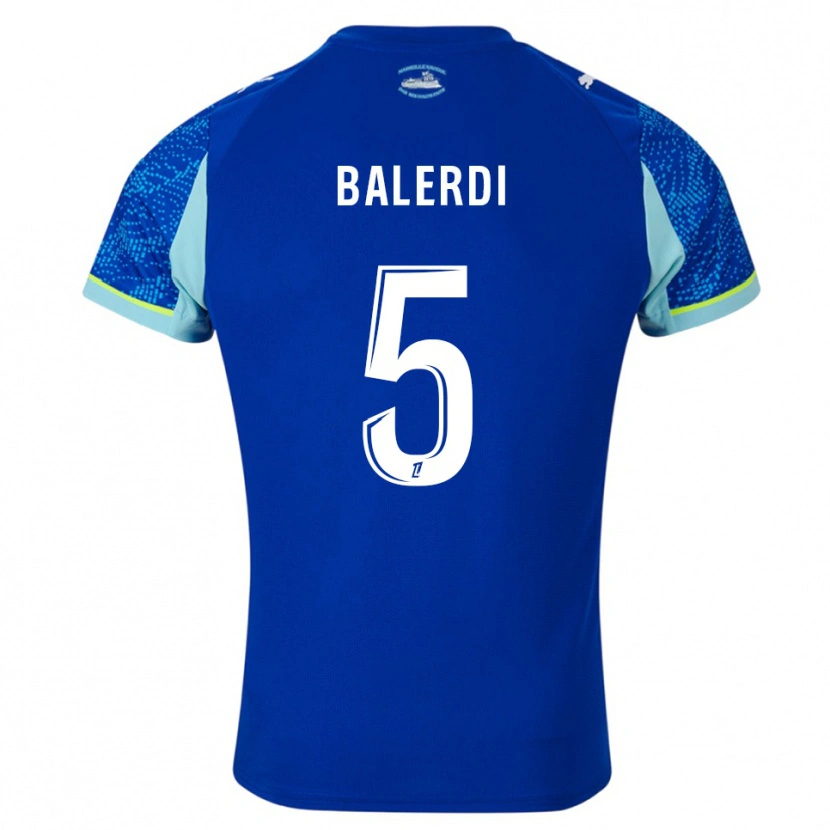 Danxen Kinder Leonardo Balerdi #5 Himmelblau Weiß Ausweichtrikot Trikot 2025/26 T-Shirt Österreich