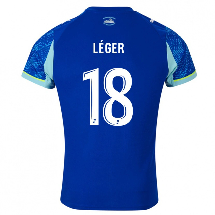 Danxen Kinder Marie-Charlotte Léger #18 Himmelblau Weiß Ausweichtrikot Trikot 2025/26 T-Shirt Österreich