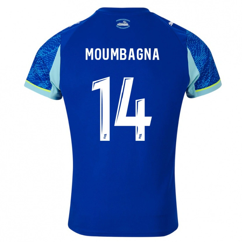 Danxen Kinder Faris Moumbagna #14 Himmelblau Weiß Ausweichtrikot Trikot 2025/26 T-Shirt Österreich
