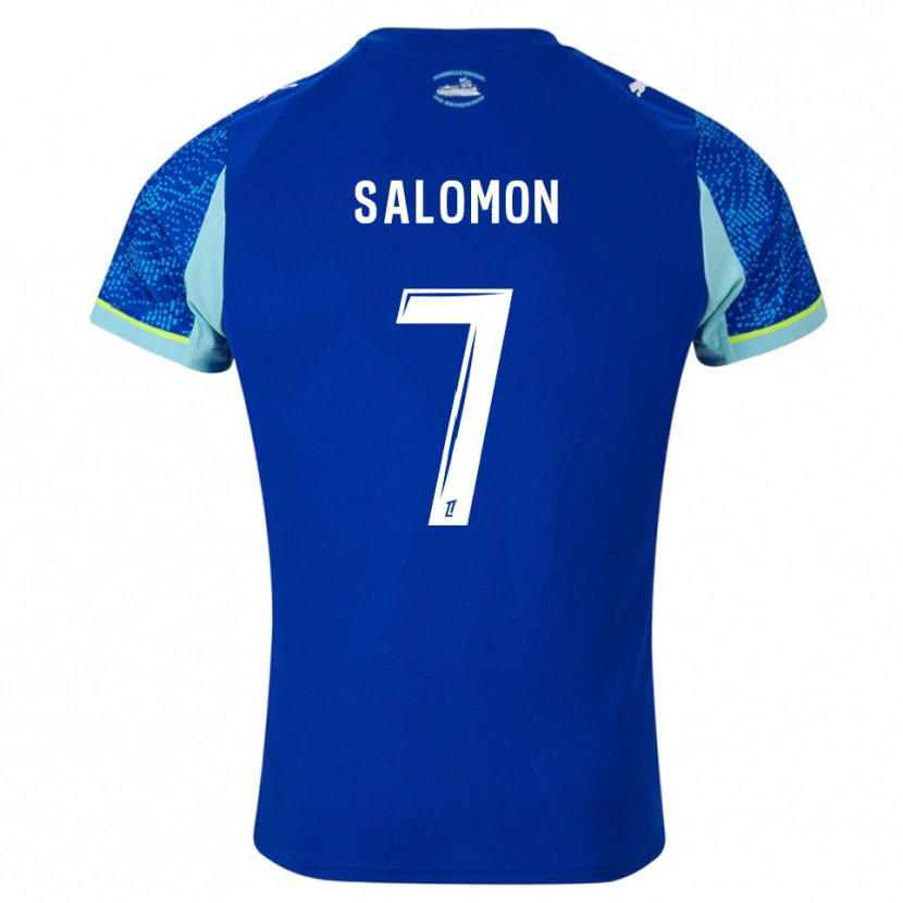 Danxen Kinder Maëva Salomon #7 Himmelblau Weiß Ausweichtrikot Trikot 2025/26 T-Shirt Österreich